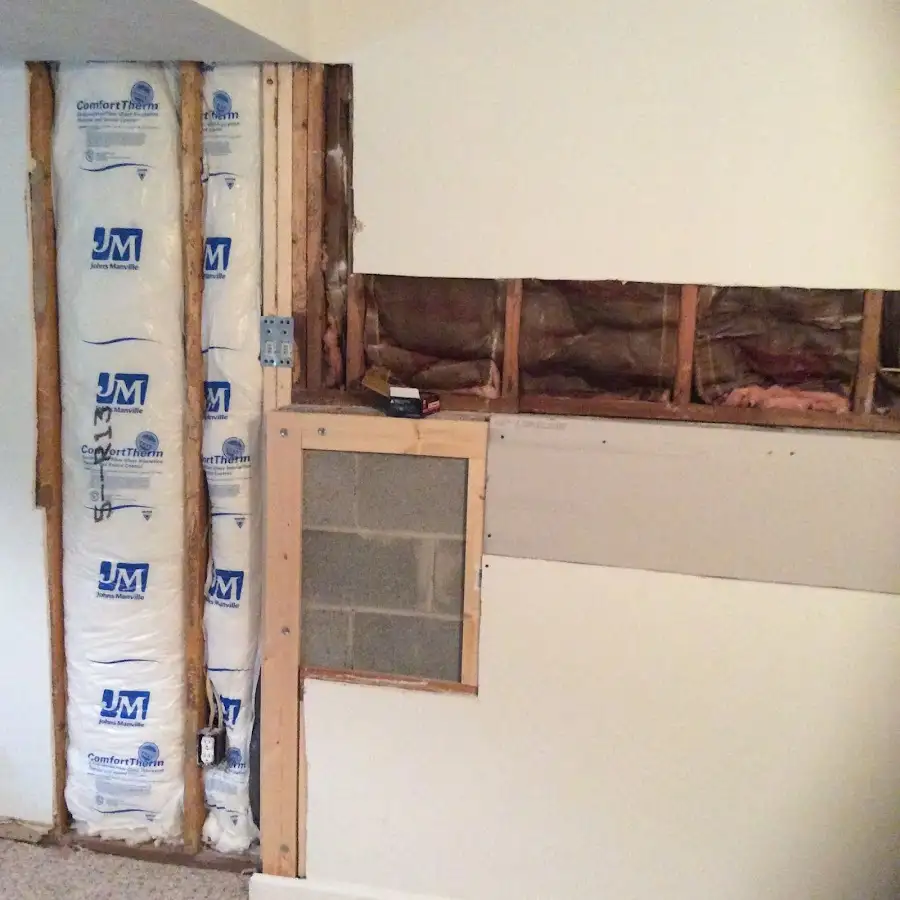 Wall insulation replacement during Contents Cleaning & Restoration in Wilton